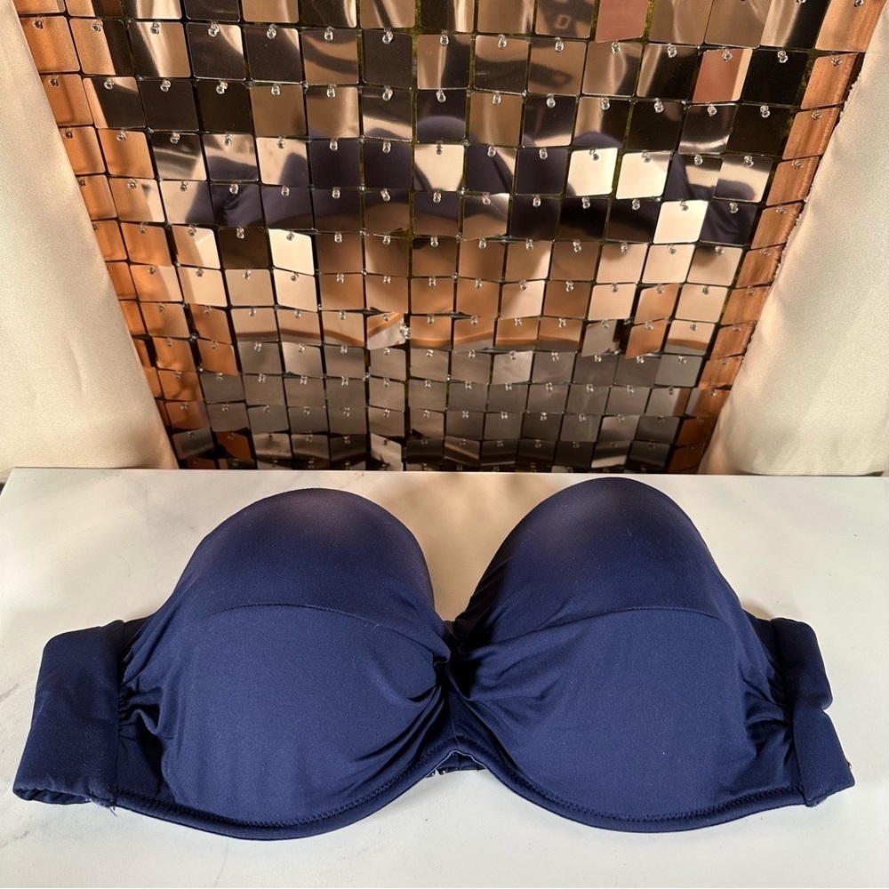 Shambala Navy Strapless Bathing Suit Swim Top P2P 18.5